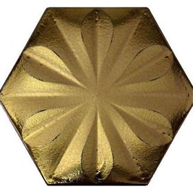 Armada Çini 15x17 cm Çiçekli Bronz Altıgen Seramik