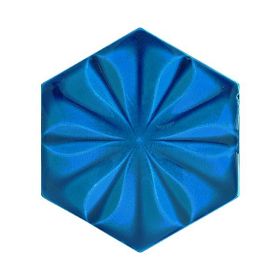 Armada Çini 15x17 cm Çiçekli Kobalt Desen Altıgen Çini Seramik Karo