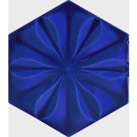 Armada Çini 15x17 cm Çiçekli Kobalt Desen Altıgen Çini Seramik Karo