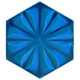 Armada Çini 15x17 cm Çiçekli Kobalt Desen Altıgen Çini Seramik Karo