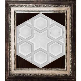 Armada Çini 15x17 cm Rölyefli Yıldız Beyaz Altıgen Çini Karo
