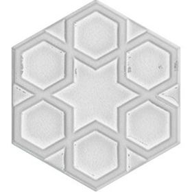 Armada Çini 15x17 cm Rölyefli Yıldız Beyaz Altıgen Çini Karo