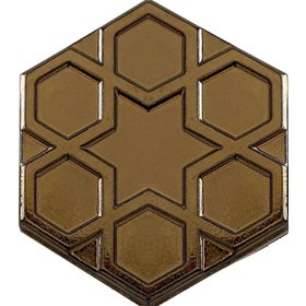 Armada Çini 15x17 cm Rölyefli Yıldız Bronz Altıgen Seramik