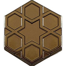 Armada Çini 15x17 cm Rölyefli Yıldız Bronz Altıgen Seramik