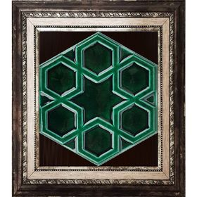 Armada Çini 15x17 cm Rölyefli Yıldız Yeşil Altıgen Çini Karo