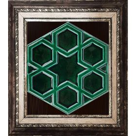 Armada Çini 15x17 cm Rölyefli Yıldız Yeşil Altıgen Çini Karo