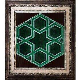 Armada Çini 15x17 cm Rölyefli Yıldız Yeşil Altıgen Çini Karo