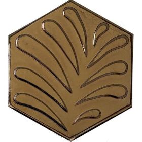 Armada Çini 15x17 cm Yaprak Bronz Altıgen Seramik