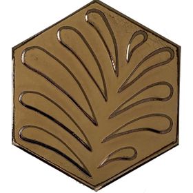 Armada Çini 15x17 cm Yaprak Bronz Altıgen Seramik