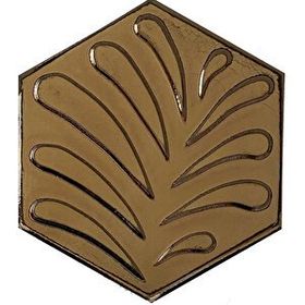 Armada Çini 15x17 cm Yaprak Bronz Altıgen Seramik