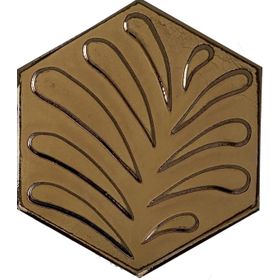 Armada Çini 15x17 cm Yaprak Bronz Altıgen Seramik