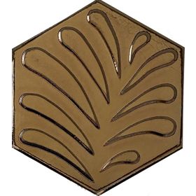 Armada Çini 15x17 cm Yaprak Bronz Altıgen Seramik