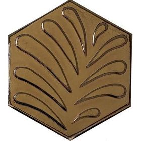 Armada Çini 15x17 cm Yaprak Bronz Altıgen Seramik