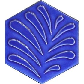 Armada Çini 15x17 cm Yaprak Kobalt Altıgen Seramik