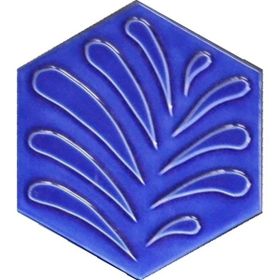 Armada Çini 15x17 cm Yaprak Kobalt Altıgen Seramik