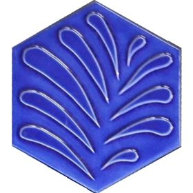 Armada Çini 15x17 cm Yaprak Kobalt Altıgen Seramik