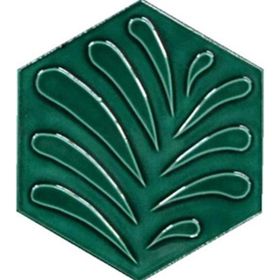 Armada Çini 15x17 cm Yaprak Yeşil Altıgen Seramik