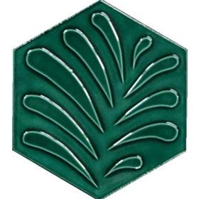 Armada Çini 15x17 cm Yaprak Yeşil Altıgen Seramik