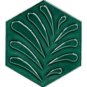Armada Çini 15x17 cm Yaprak Yeşil Altıgen Seramik