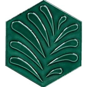 Armada Çini 15x17 cm Yaprak Yeşil Altıgen Seramik