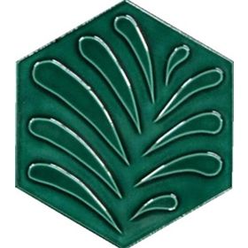 Armada Çini 15x17 cm Yaprak Yeşil Altıgen Seramik
