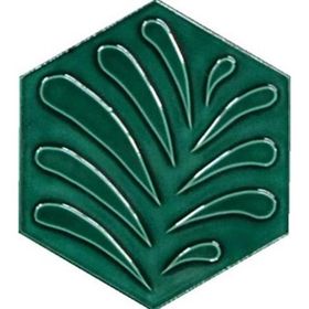 Armada Çini 15x17 cm Yaprak Yeşil Altıgen Seramik