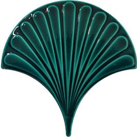 Armada Çini 17x17 cm Koyu Yeşil İstiridye Balık Pulu Desen Çini