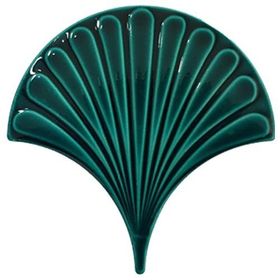 Armada Çini 17x17 cm Koyu Yeşil İstiridye Balık Pulu Desen Çini