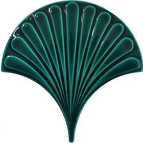 Armada Çini 17x17 cm Koyu Yeşil İstiridye Balık Pulu Desen Çini