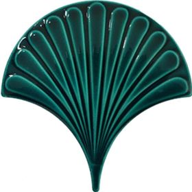 Armada Çini 17x17 cm Koyu Yeşil İstiridye Balık Pulu Desen Çini