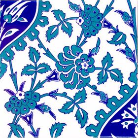 Armada Çini 20x20 cm AC 42 Kütahya Cami Çinisi İznik Desenli Seramik Çini Karo