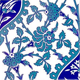 Armada Çini 20x20 cm AC 42 Kütahya Cami Çinisi İznik Desenli Seramik Çini Karo