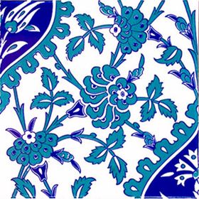 Armada Çini 20x20 cm AC 42 Kütahya Cami Çinisi İznik Desenli Seramik Çini Karo