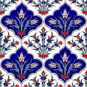 Armada Çini 20x20 cm AC 45 Kütahya Cami Çinisi İznik Desenli Seramik Çini Karo