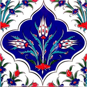 Armada Çini 20x20 cm AC 45 Kütahya Cami Çinisi İznik Desenli Seramik Çini Karo
