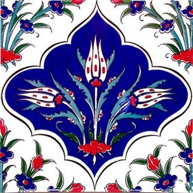 Armada Çini 20x20 cm AC 45 Kütahya Cami Çinisi İznik Desenli Seramik Çini Karo