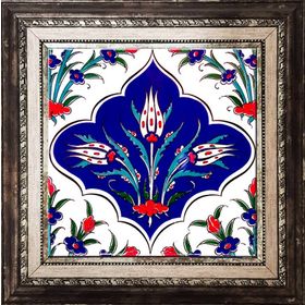 Armada Çini 20x20 cm AC 45 Kütahya Cami Çinisi İznik Desenli Seramik Çini Karo