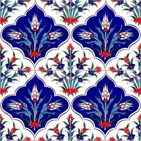 Armada Çini 20x20 cm AC 45 Kütahya Cami Çinisi İznik Desenli Seramik Çini Karo