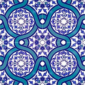 Armada Çini 20x20 cm AC 52 Kütahya Cami Çinisi Geometrik Desenli Seramik Çini Karo