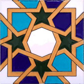 Armada Çini 20x20 cm AC 52 Kütahya Cami Çinisi Geometrik Desenli Seramik Çini Karo