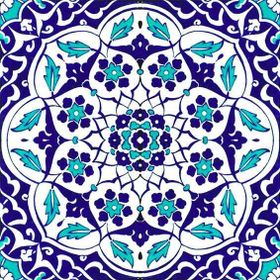 Armada Çini 20x20 cm AC 92 Kütahya Cami Çinisi Osmanlı Desenli Seramik Çini Karo