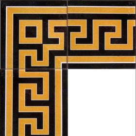 Armada Çini 20x20 cm KS-71 Zincir Desenli Kütahya İznik Çini Karo Seramik Bordür