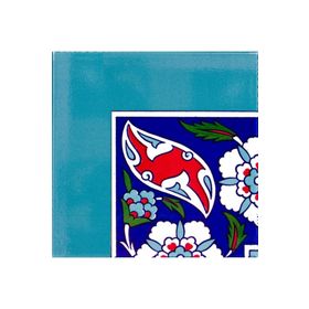 Armada Çini 20x20 cm KSK-21 Karanfil Desenli Çini Bordür Köşesi