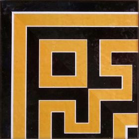 Armada Çini 20x20 cm KSK-71 Zincir Desenli Kütahya İznik Çini Karo Seramik Bordür Köşesi