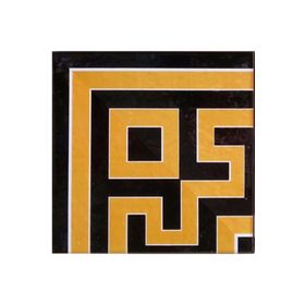 Armada Çini 20x20 cm KSK-71 Zincir Desenli Kütahya İznik Çini Karo Seramik Bordür Köşesi