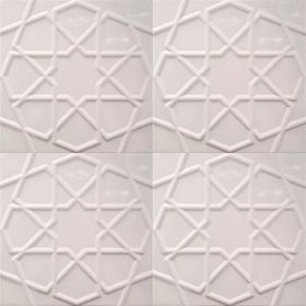 Armada Çini 20x20 cm Rölyefli Beyaz Selçuklu Yıldız Deseni Çini Karo