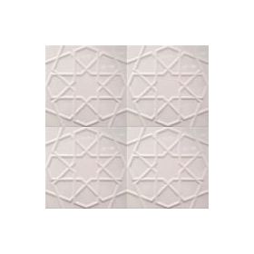Armada Çini 20x20 cm Rölyefli Beyaz Selçuklu Yıldız Deseni Çini Karo
