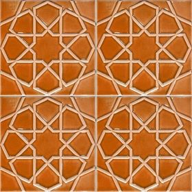 Armada Çini 20x20 cm Rölyefli Karamel Selçuk Yıldızı Deseni Çini Karo