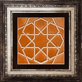 Armada Çini 20x20 cm Rölyefli Karamel Selçuk Yıldızı Deseni Çini Karo