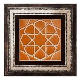 Armada Çini 20x20 cm Rölyefli Karamel Selçuk Yıldızı Deseni Çini Karo